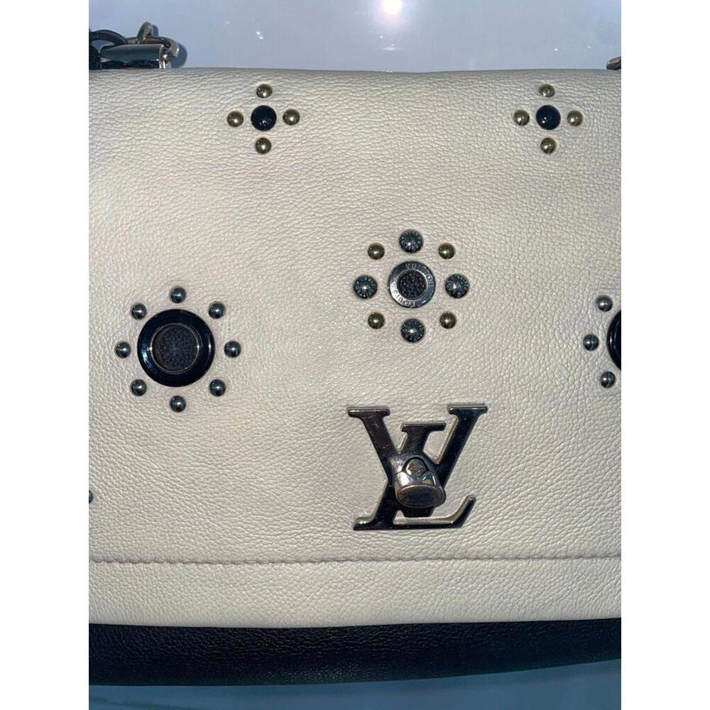 Louis Vuitton Cream, Black Calfskin Mechanical Flowers Lockme Handbag - Picture 3 of 10